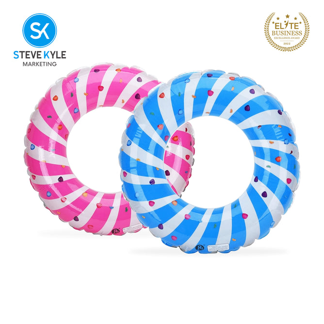 Steve Kyle Inflatable Swim Ring Sweet Candy Pattern For Outdoor Water Fun