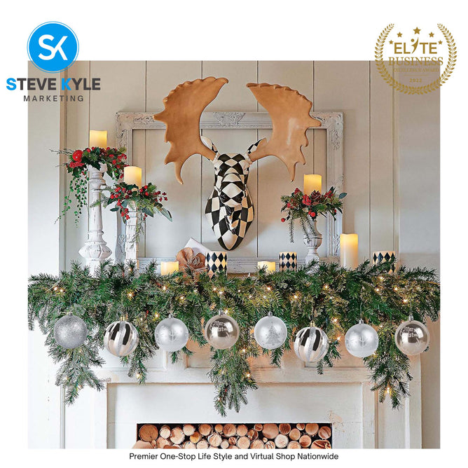 9PCS/8CM Christmas Tree Balls Christmas New Year Party Atmosphere Pendant Decorations