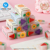 3PCS Fruit Eraser Soft Rubber Kawaii School Office Supplies Students Stationery Korean