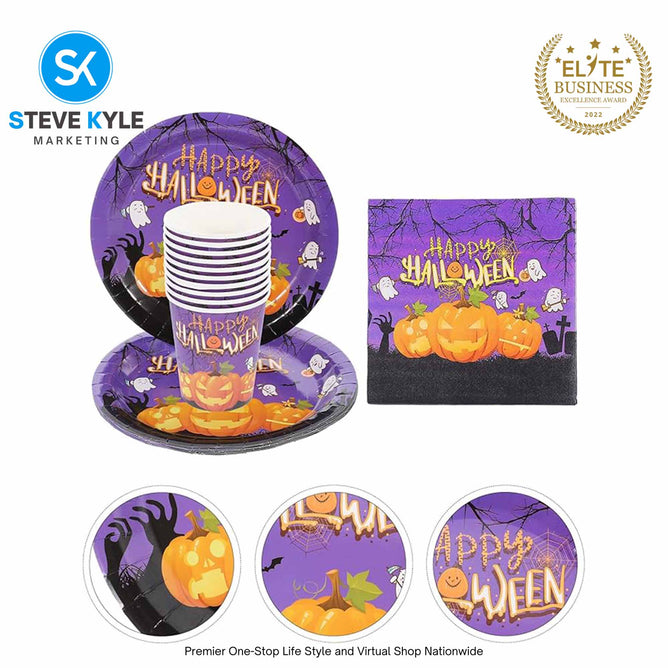 1 Set Halloween Theme Party Tableware for Halloween Disposable Dinnerware Sets for Halloween