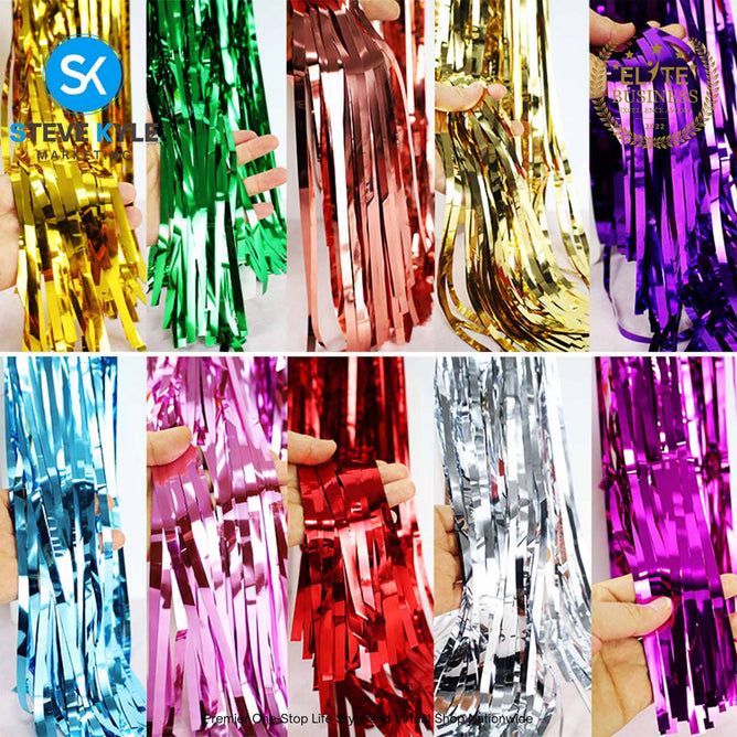 2.5M Background Foil Curtains Birthday Party Wall Cloth Backdrop Wedding Christmas Decoration