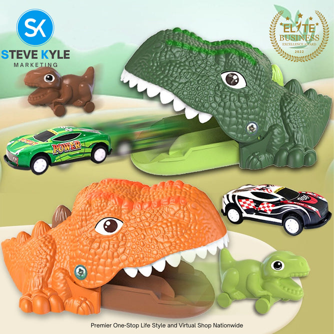 Children Dinosaur Toy Catapultcar with Alloy Car and Mini Dinosaur with Box Gift Box