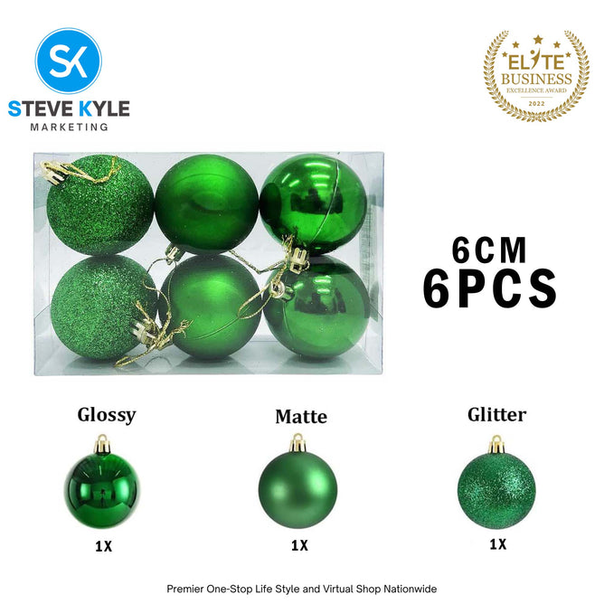 (6CM) 6PCS/12PCS Christmas Ball Set Atmosphere Pendant Decorations