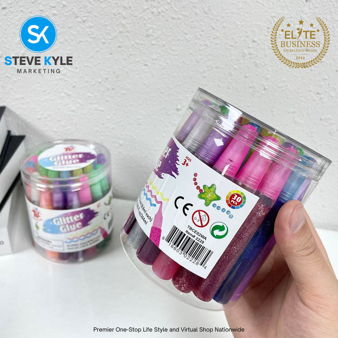 30PCS Non-Toxic Glitters Glue Stationery School Supplies for Kids