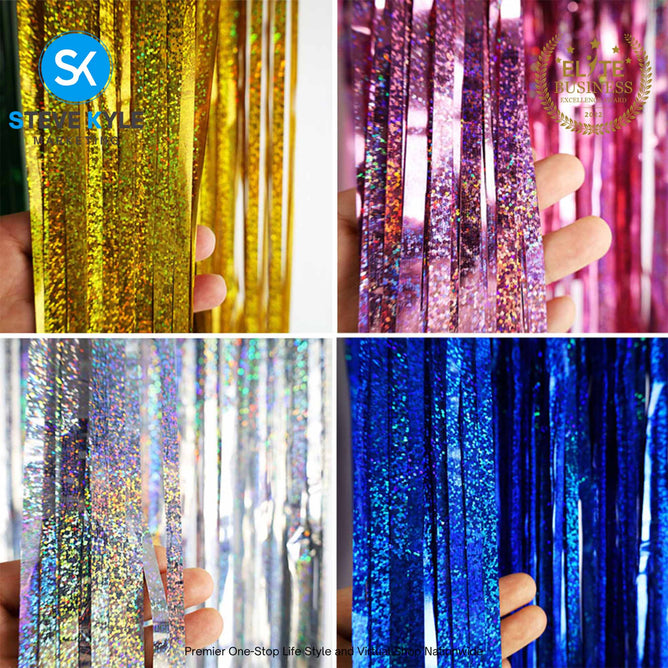 2M Background Glitter Foil Curtains Birthday Party Wall Cloth Backdrop Wedding Christmas Decor