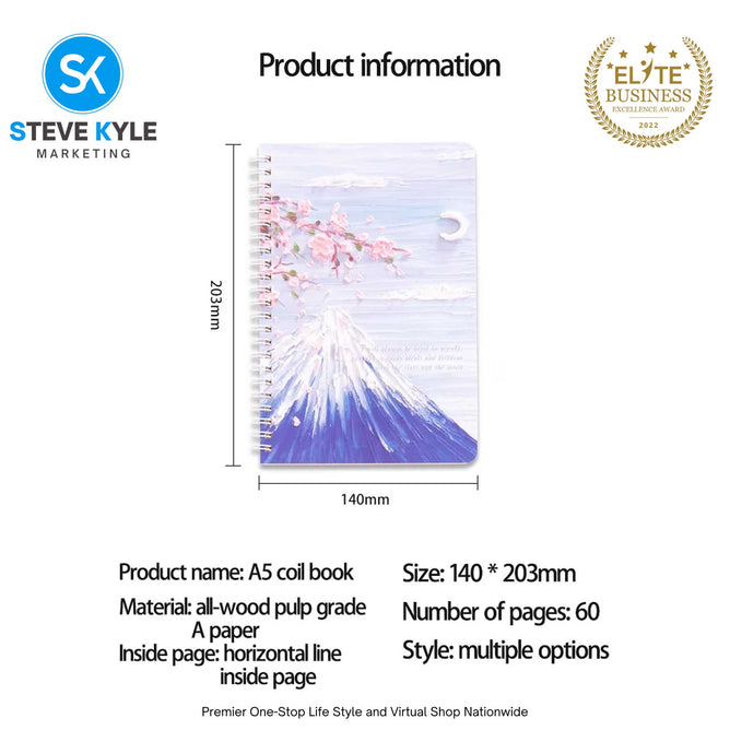 4Pcs A5 Oil Painting Notepad for Women Blank Sketchpad Blank Sketch Pad Spiral Notepad