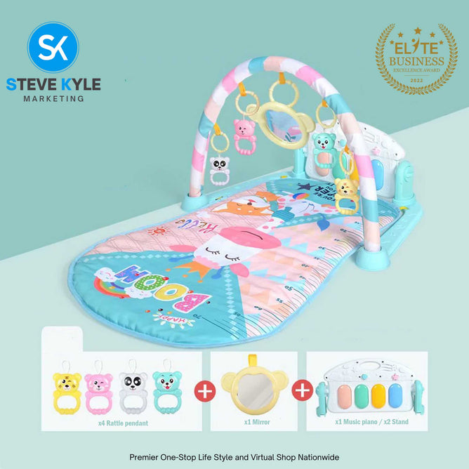 Infant and Toddler Fitness Stand Pedal Playmat with Piano Keybaord