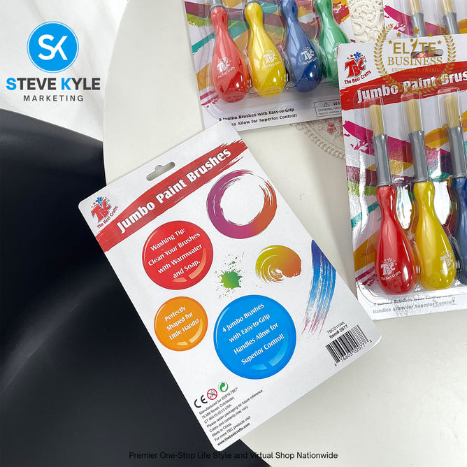 4PCS Jumbo Paint Brush Stationery for Kids Easy to Use