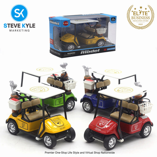 Mini Golf Cart Metal Pull Back Action Cart 1:36 Scale Golfcart Pullback Vehicle