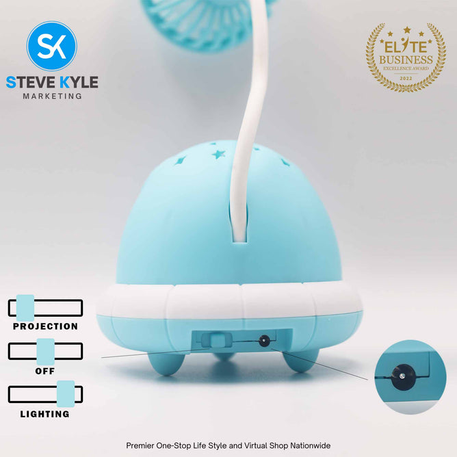 Cute Mini Rechargeable Projection Handheld Desk Fan for Kids Perfect Gift