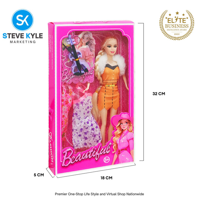 (1 BOX) Fashion Doll Play Set with and Clothes Beautiful Dresses for Doll Dress Up Toys for Girls