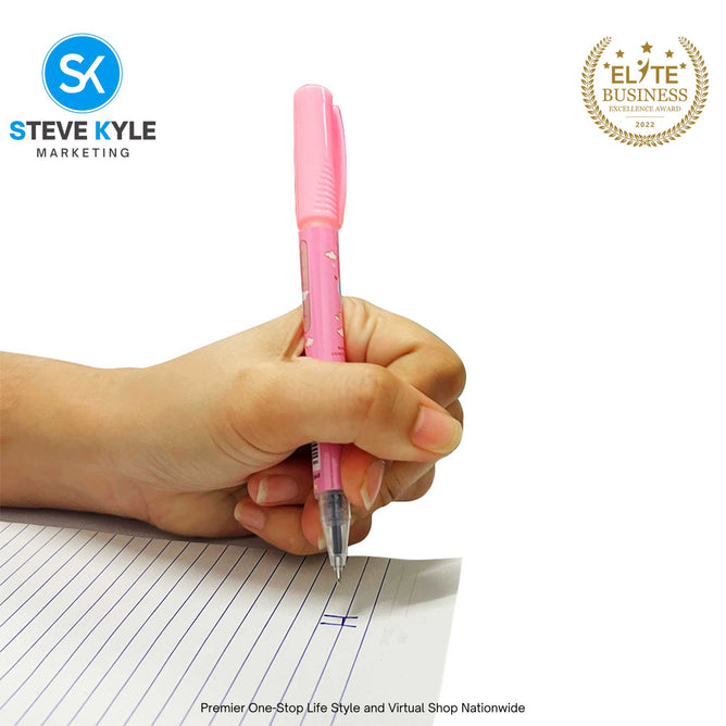 Random 2N1 Cartoon Erasable Gel Magic Pen with Eraser School Stationery