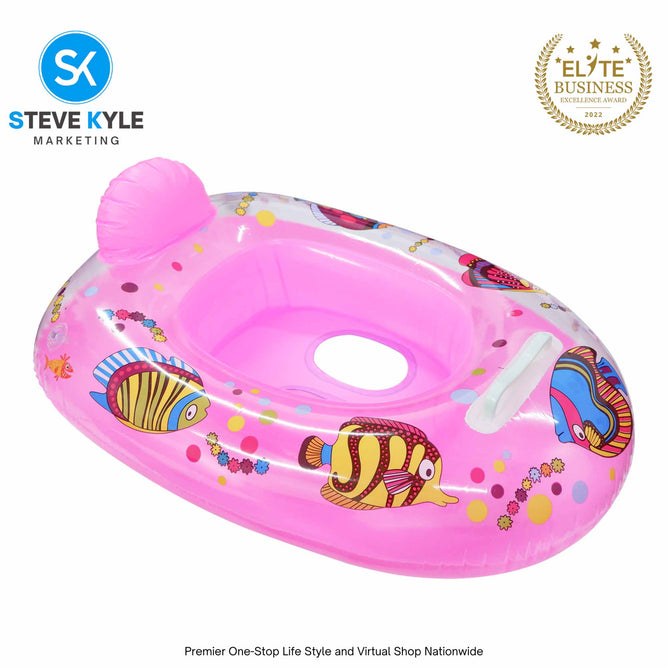 Inflatable Swim Boat Floater Colorful Tropical Fish Design