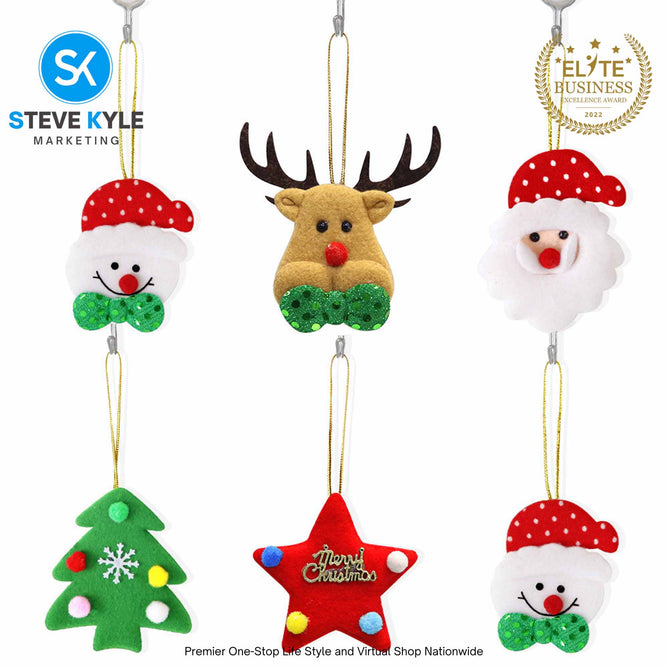 Cute Christmas Tree Hanging Ornaments Felt Pendant Doll Deer Snowman For Xmas Home Decor