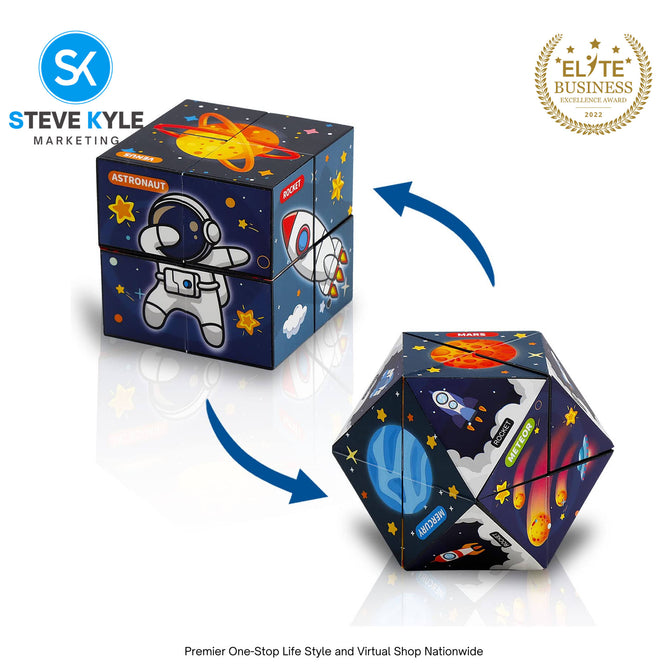 Magic Cubes 3D Rubiks Cube Infinity Geometric Shape Shifting Fidget Puzzle Toy Kids Gift