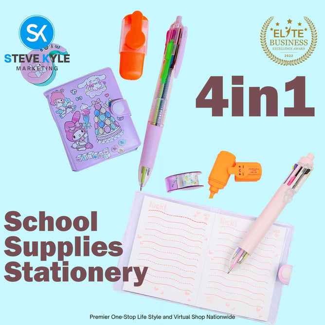 4in1 Cute Random Stationery School Supplies Set for Kids (1-SET ONLY)