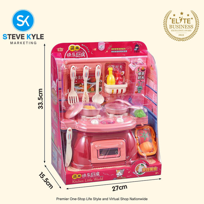 Kids Mini Kitchen Cookware Accessories Cooking Stove Kitchen Play Set Toys Best Gift