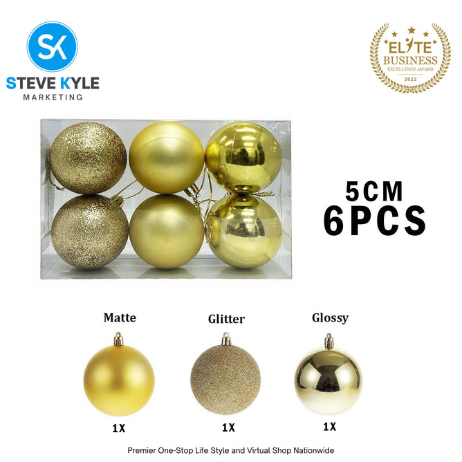(5CM) 6PCS/12PCS Christmas Ball Set Atmosphere Pendant Decorations