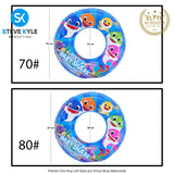 Inflatable Mermaid Baby Shark Swim Ring Floater for Kids and Young Adult Boys and Girls
