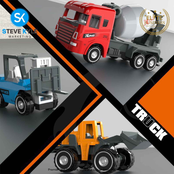 Mini Alloy Modern Engineering Vehicle Model Set (with Road Sign Map) Best Gift Toys