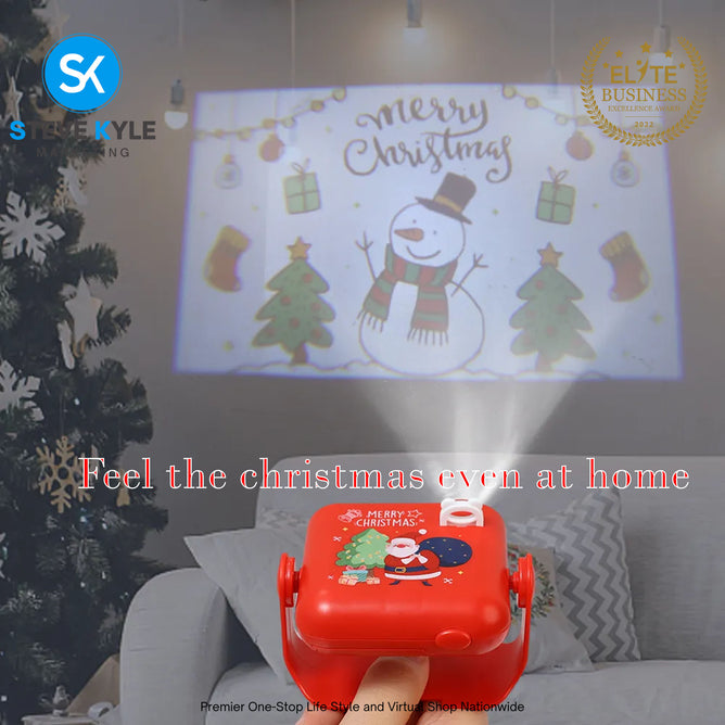 Christmas Projection Lights Cognitive Development Toy Portable Battery-powered Christmas Wall Projection Light