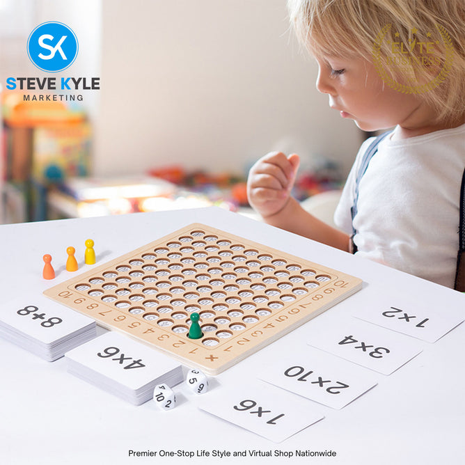 Wooden Math Game, Wooden Math Multiplication and Addition Board for Kids Best Gift for Kids