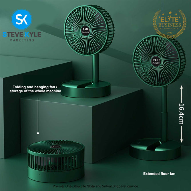 Folding Electric Fan Desktop Rechargeable Retractable Super Large Wind 3 Speed Portable Mini Fan