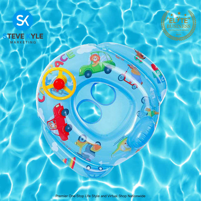 Inflatable Summer Swimming Ring Seat with Steering for Kids