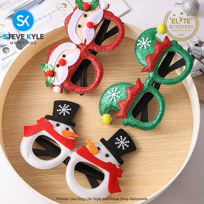 Steve Kyle Merry Christmas Glasses Frame Eyeglasses Party Decoration Photo Booth Props