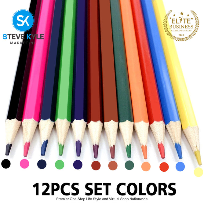 12 Colors Creative Stationery Color Pencil Best Gift for Kids Draw with Colorful Design with Box