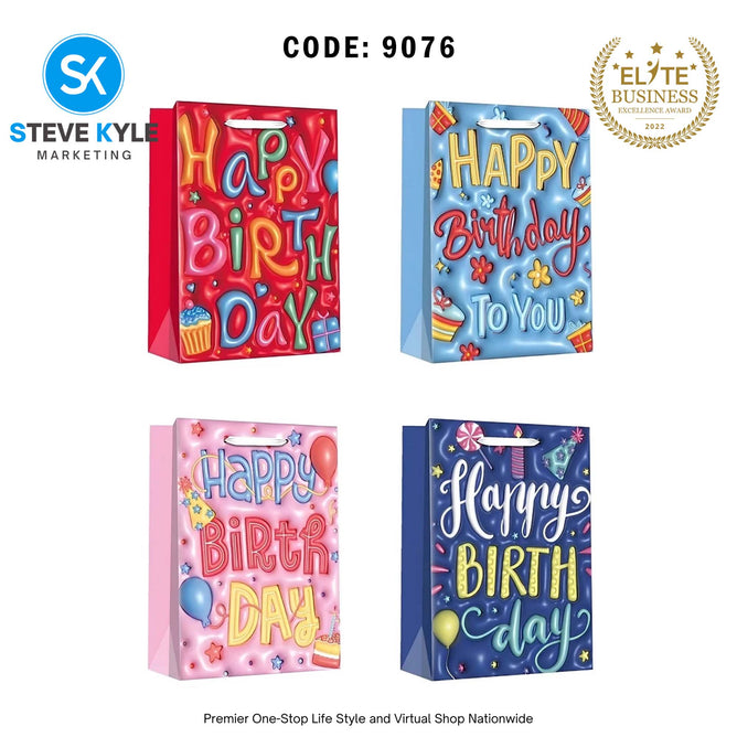 Birthday Gift Bag Happy Birthday Gift Packaging Bag Cartoon Handbag Thickened Flat Pocket