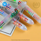 10in1 Cartoon Pen 10 color Retractable Cute Kawaii Ball Student Multi Color Gel Writting Pen