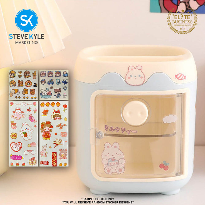 Pencil Holder Grid Multifunctional Desktop Stationery Box