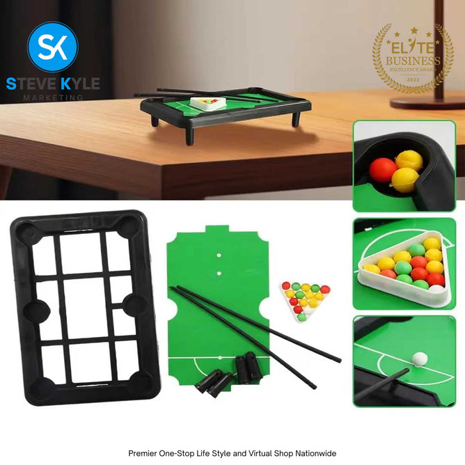 Billiard Ball Snooker Pool Table Top Game Set Kids Toy