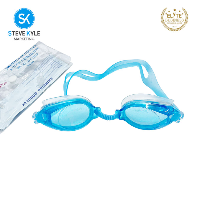 Steve Kyle UV Protection Ergonomic Fit Nubian Nose Piece Adjustable Strap Anti-Fog Swimming Goggles