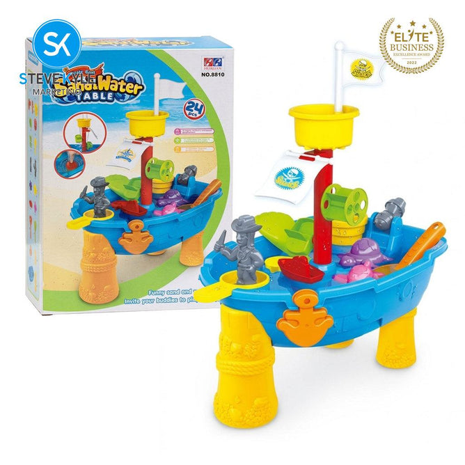 Steve Kyle Pirate Boat Sand and Water Table Toy Set for Kids