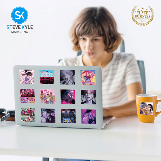 Steve Kyle Five Hundred Pieces Per Roll Stickers Colorful Girl Group Theme For Fun Laptop Skateboard Personal Items