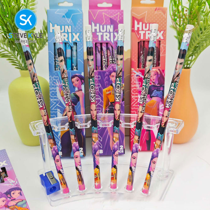 Steve Kyle Twelve Pieces Colorful Girl Group Theme Pencil With Eraser For Party Giveaway Classroom Supplies