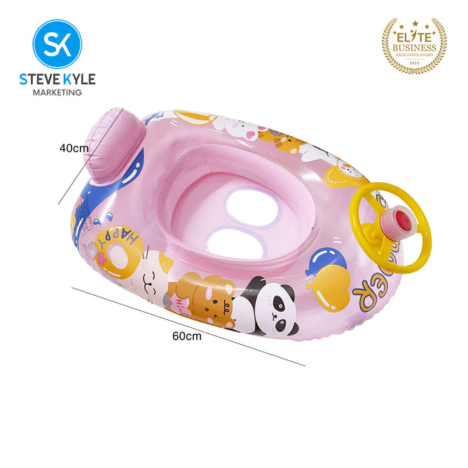 Steve Kyle Inflatable Baby Seat Float With Steering Wheel Little Sailor Fun Swimming Boat