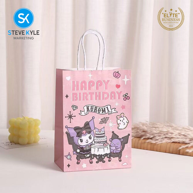 Steve Kyle Twelve Pieces Christmas Cartoon Random Design Paper Bag Random Design For Birthday Party Supplies