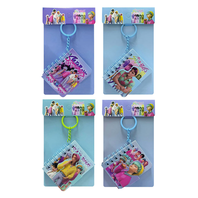 Steve Kyle Colorful Girl Boy Group Theme 55-Page Mini Book Keychain Pendant Random Design For Bag Accessories