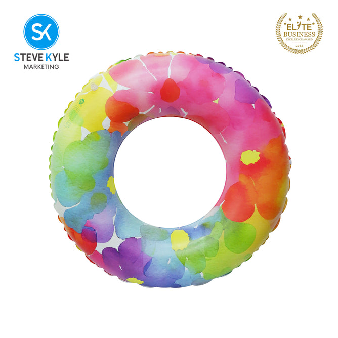 Steve Kyle Inflatable Swim Ring Petal Parade Pattern For Outdoor Water Fun