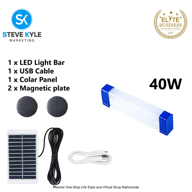 Solar Emergency Light USB Rechargeable Magnetic Emergency LED Light Lamp Outdoor Portable