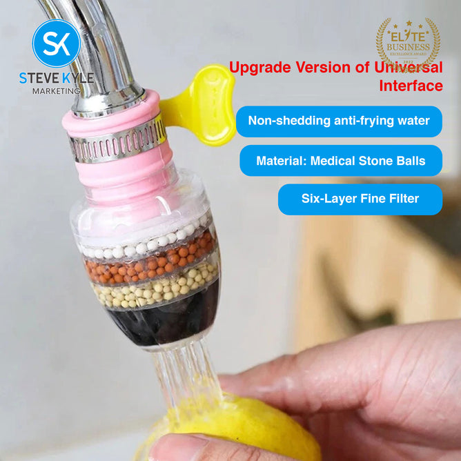 Steve Kyle 6-Layer Water Filter Tap Purifier Medical Stone Coconut Charcoal Nozzle For Home Kitchen Bathroom Faucet