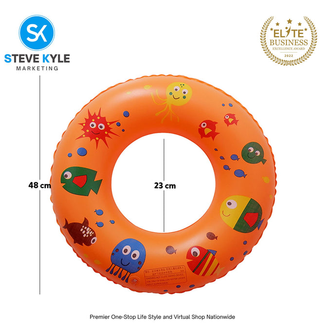 20 Inches Inflatable Cartoon Character Swim Ring Floater for Kids Boys and Girls