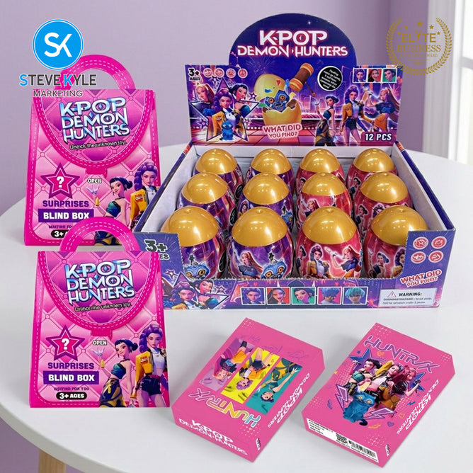 Steve Kyle Colorful Girl Boy Group Theme Mystery Egg Toy Blind Box 55 Random Collection Cards For Prize Party Giveaways