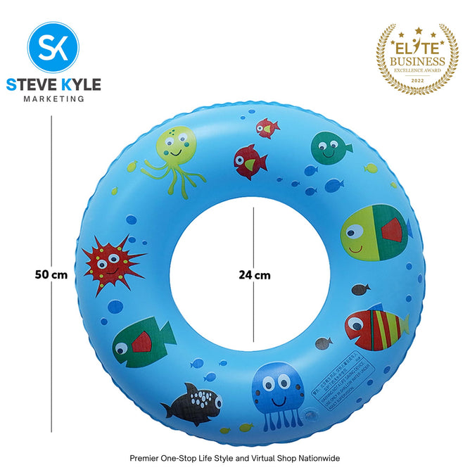 22 Inches Inflatable Cartoon Character Swim Ring Floater for Kids Boys and Girls