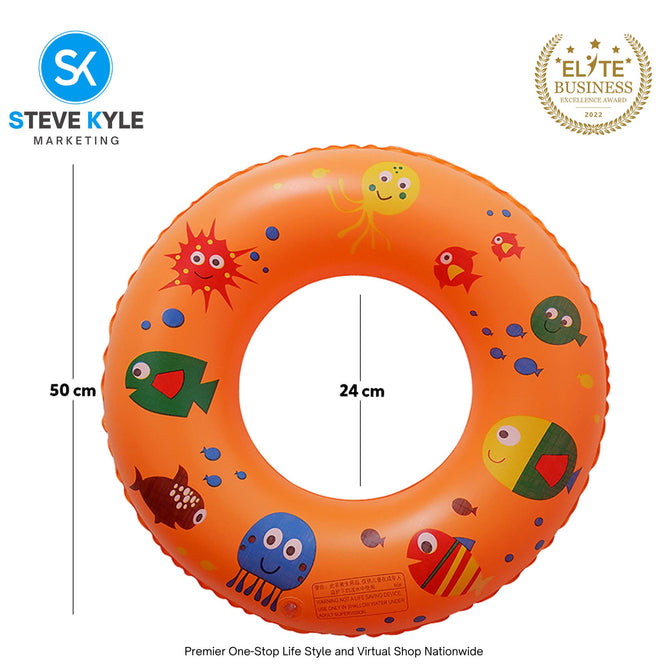 22 Inches Inflatable Cartoon Character Swim Ring Floater for Kids Boys and Girls