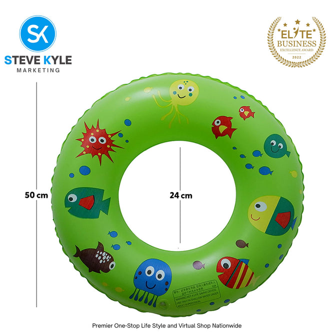 22 Inches Inflatable Cartoon Character Swim Ring Floater for Kids Boys and Girls