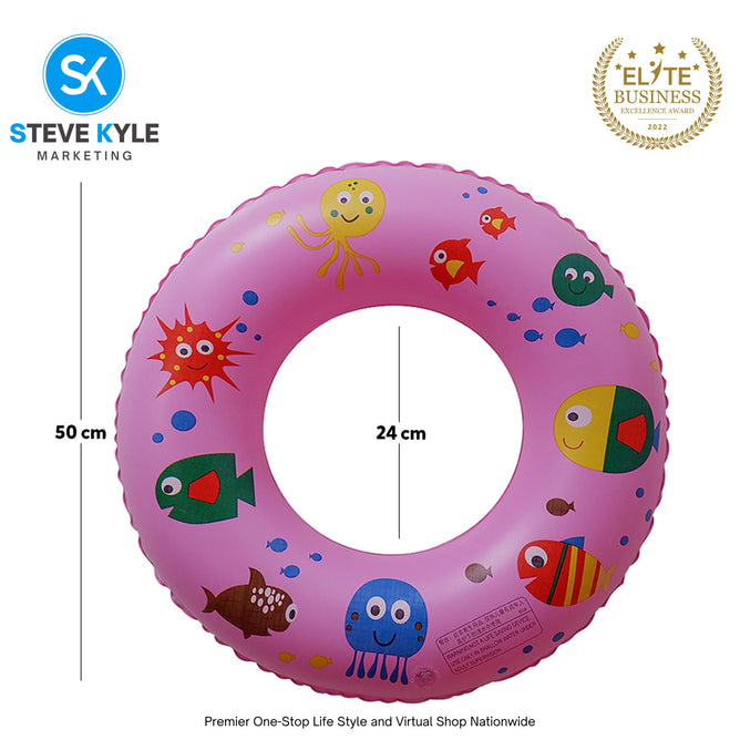 22 Inches Inflatable Cartoon Character Swim Ring Floater for Kids Boys and Girls